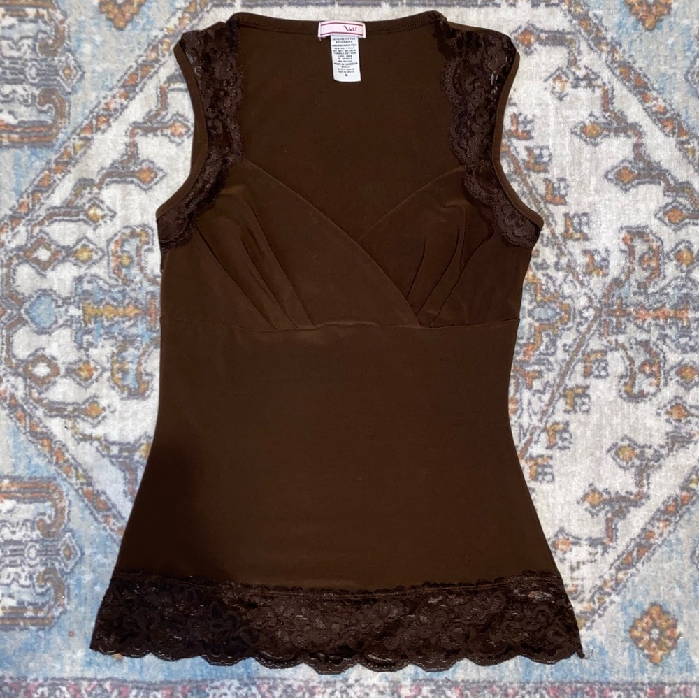 pretty brown lace 90s top